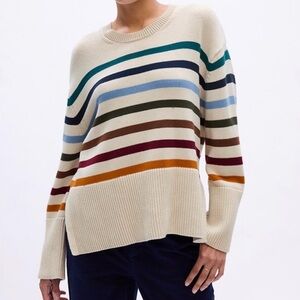 GAP Cream Multicolor Striped Y2K Sweater - size large